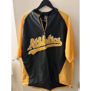 Oakland A's Sz XL MLB Genuine Merchandise Pullover Quarter Zip Jacket
